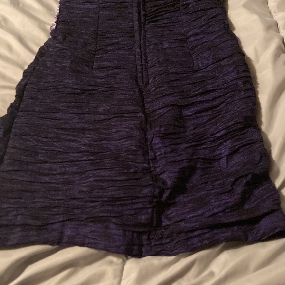 Purple one shoulder dress with gems on left side - Picture 6 of 6